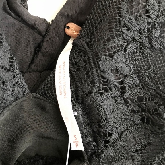 Free People Chante Lace Tie Front Black Tank Top - Picture 7 of 11